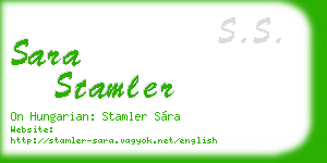 sara stamler business card