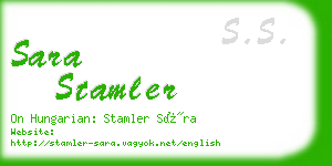 sara stamler business card